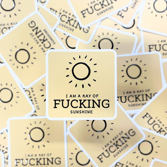 Proper I Am A Ray of Fucking Sunshine - Raised Waterproof Sticker