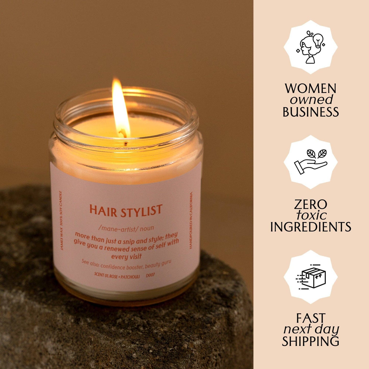 James Hair Stylist Candle Definition Candle Best Salon Stylist Spa Thank You Candle D007