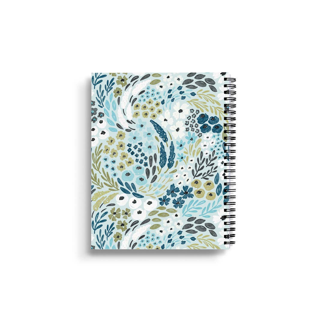 Elyse Waterfall Floral Spiral Lined Notebook 8.5x11in.