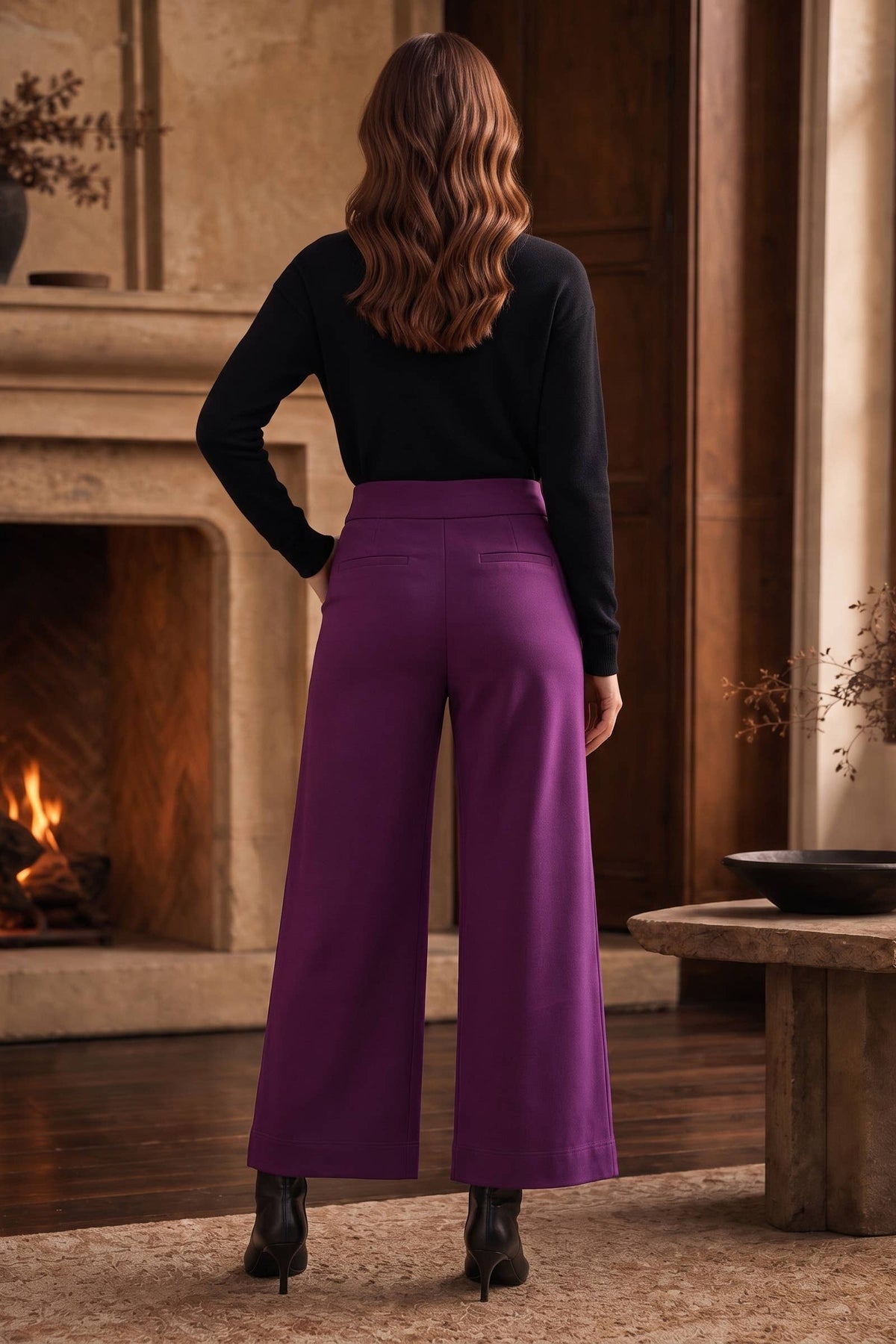 Dear Scarlett High Rise Twill Wide-Leg Pants
