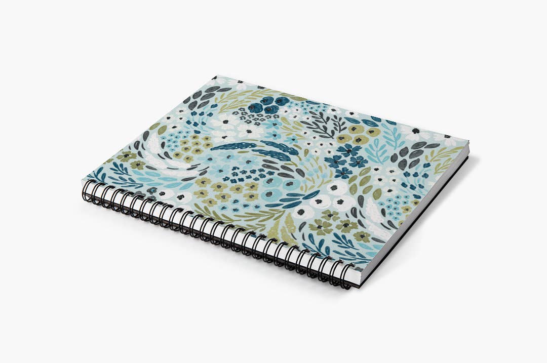 Elyse Waterfall Floral Spiral Lined Notebook 8.5x11in.