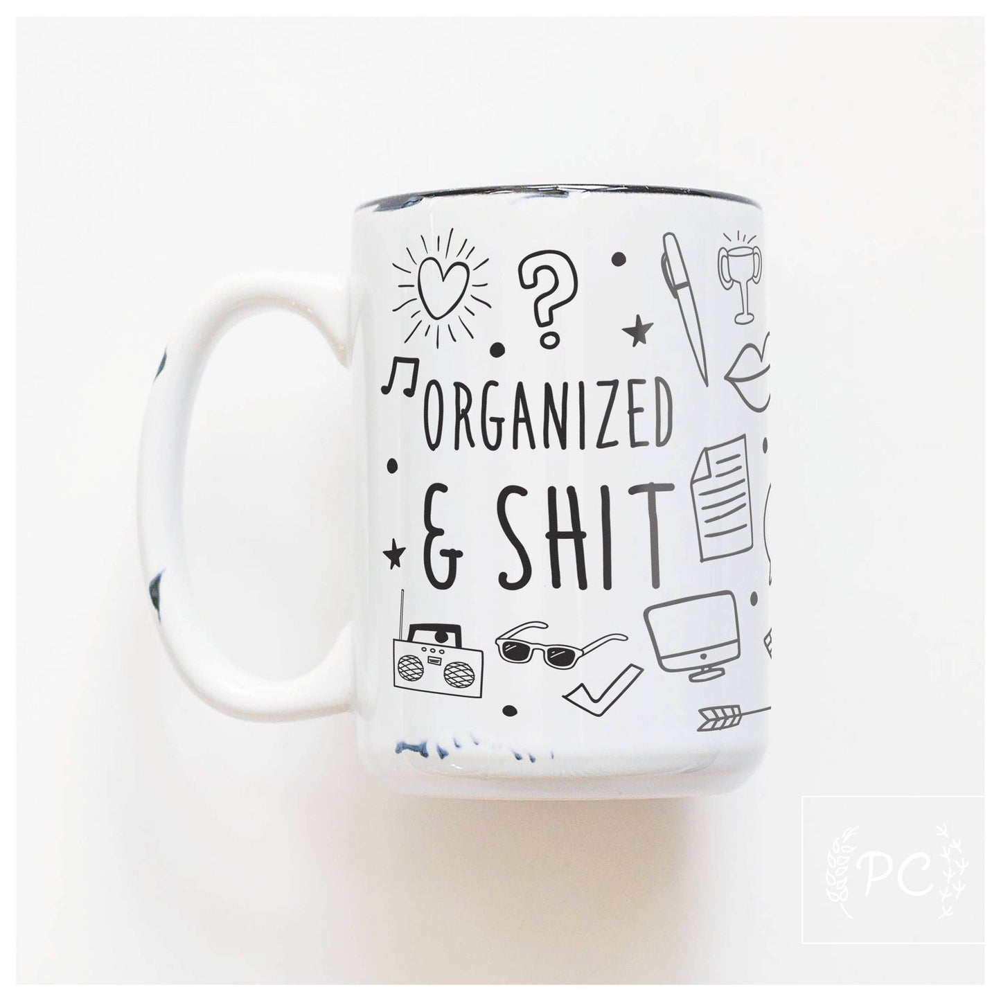 Organized & shit - pattern | ceramic mug