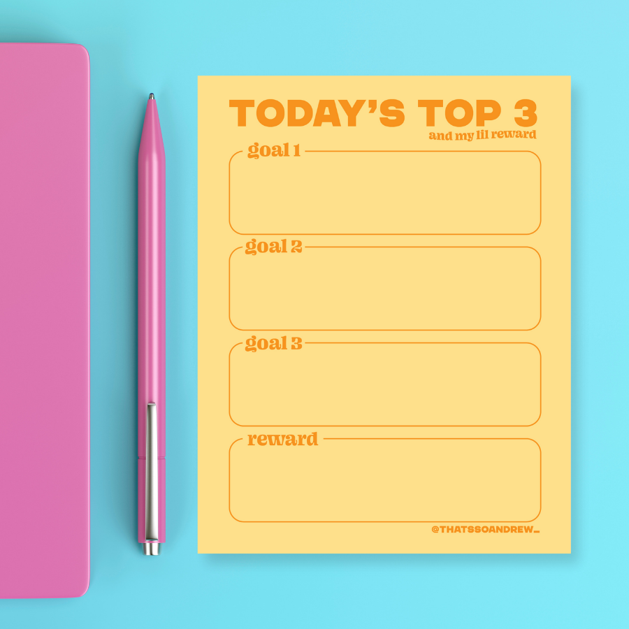 Today's Top 3 Goals  - Snarky & Funny Notepad