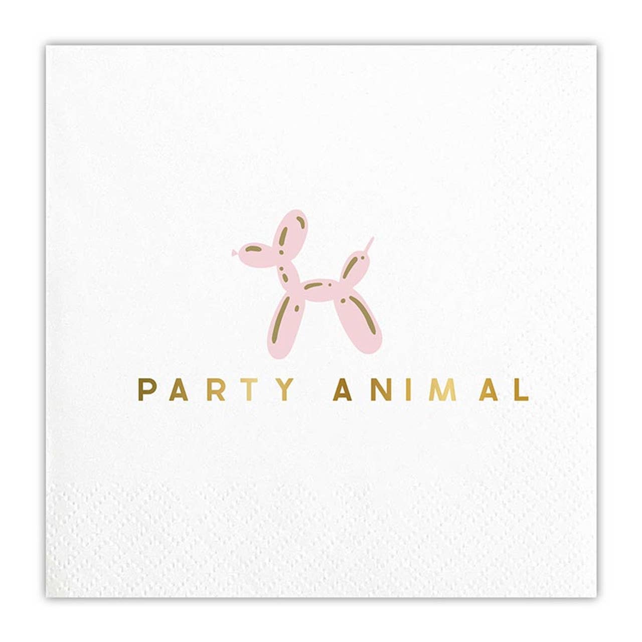 Slant Foil Beverage Napkins - Party Animal