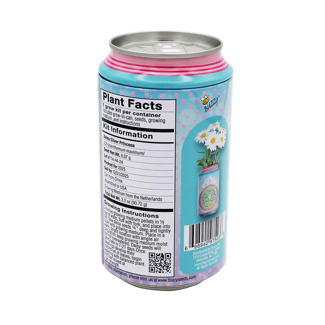Buzzy Seeds Daisy Grow Kit | Soda Can Planter | Indoor Gardening Kit 