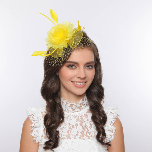 Sophia Rose Mesh Feather Fascinator
