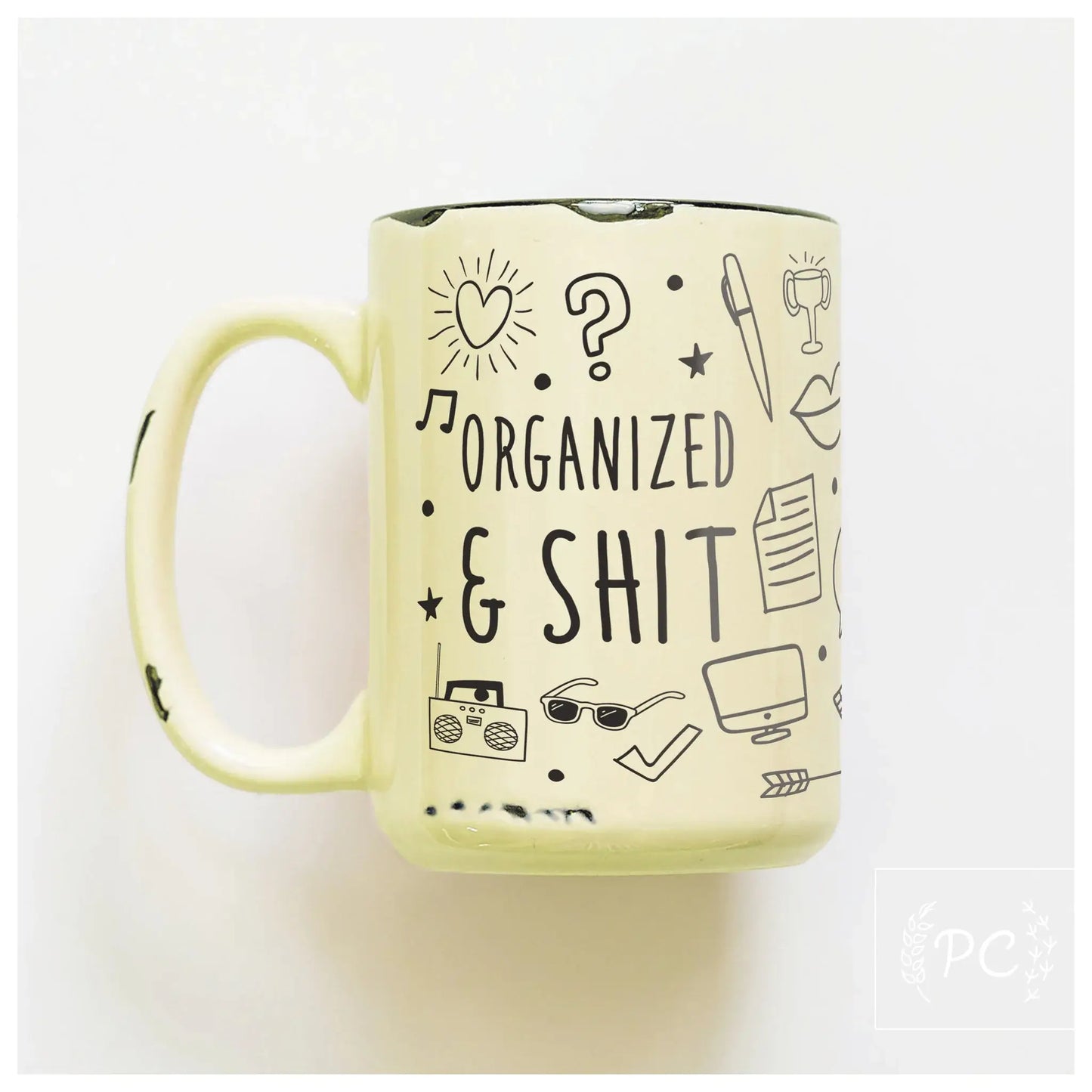 Organized & shit - pattern | ceramic mug