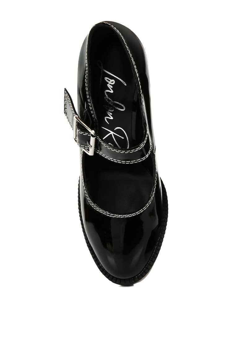 Rag MILLENIAL BUG Patent High Heeled Mary Jane Shoes