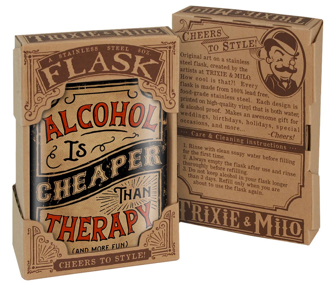 Trixie & Milo Flask - Cheaper Than Therapy