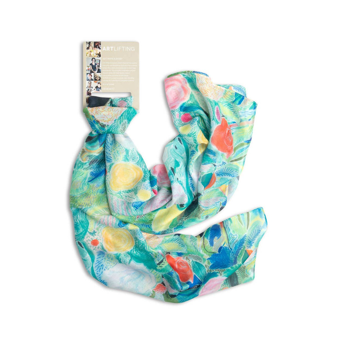 Demdaco ArtLifting Rectangle Scarf - Floral Black