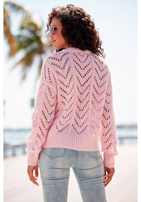 LASCANA Women's Open Knit Sweater##246