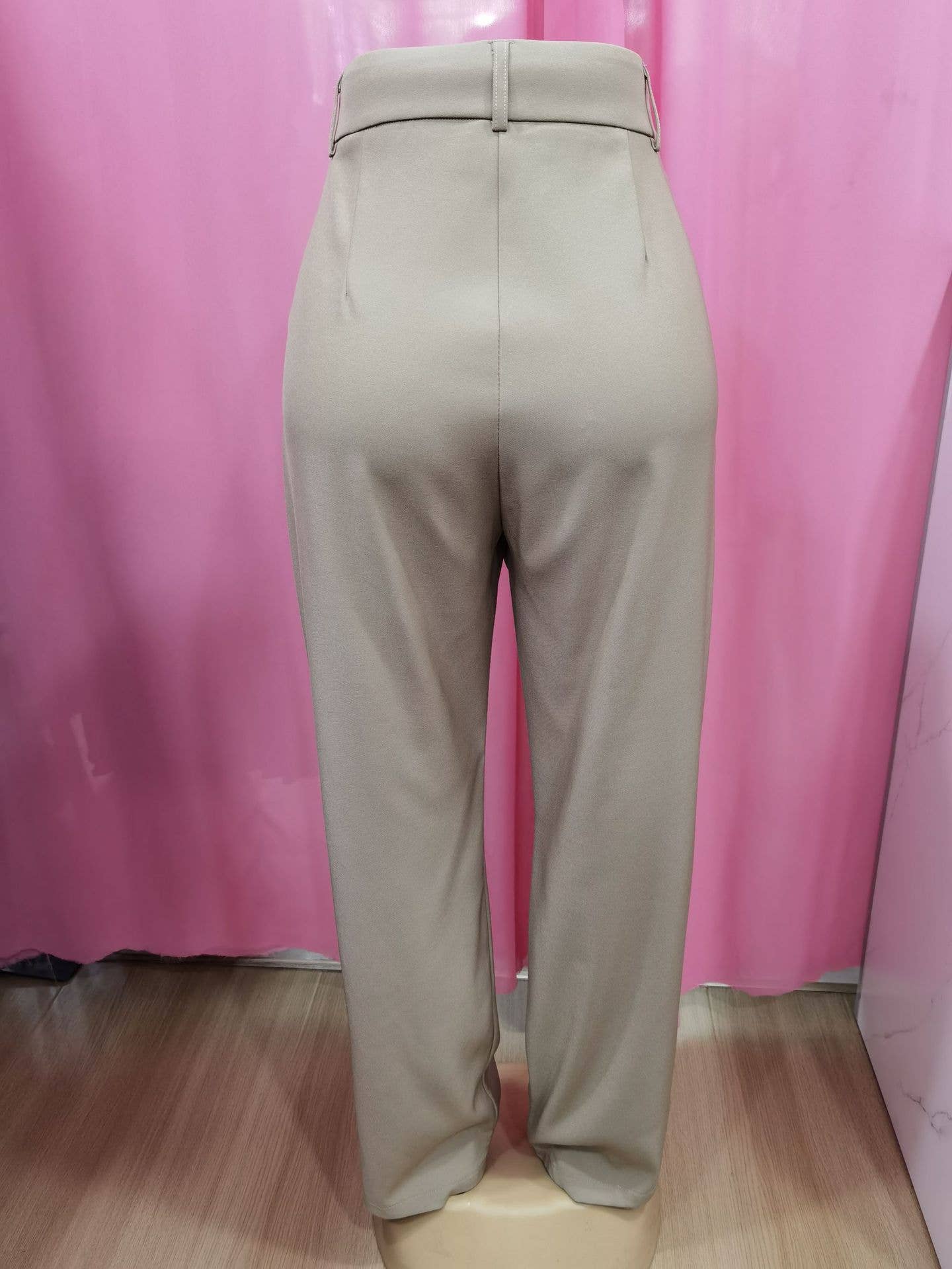 Doublju Elegant solid color dangling wide-leg suit pants