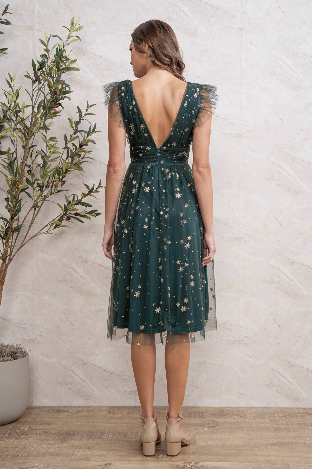 Soieblu Rosemore OUR BEST SELLING STAR SEQUIN MAXI IN MIDI VERSION