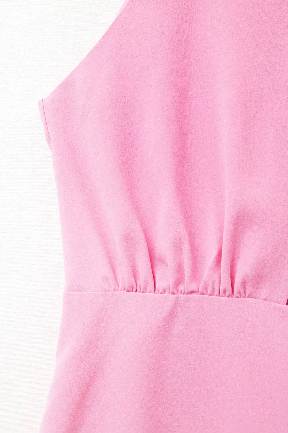 Q2 High Neck pink Jumpsuit with Front Pleat Detail