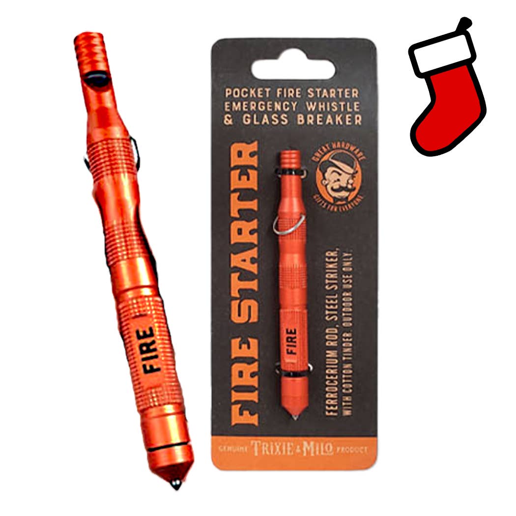 Trixie "Emergency Fire Starter" Pocket Fire Starter w/ Whistle