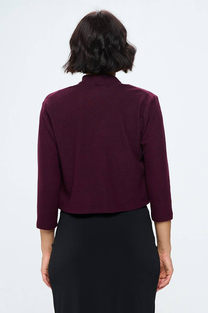 Renee Made in USA Brushed Knit Cashmere Like Bolero Cardigan