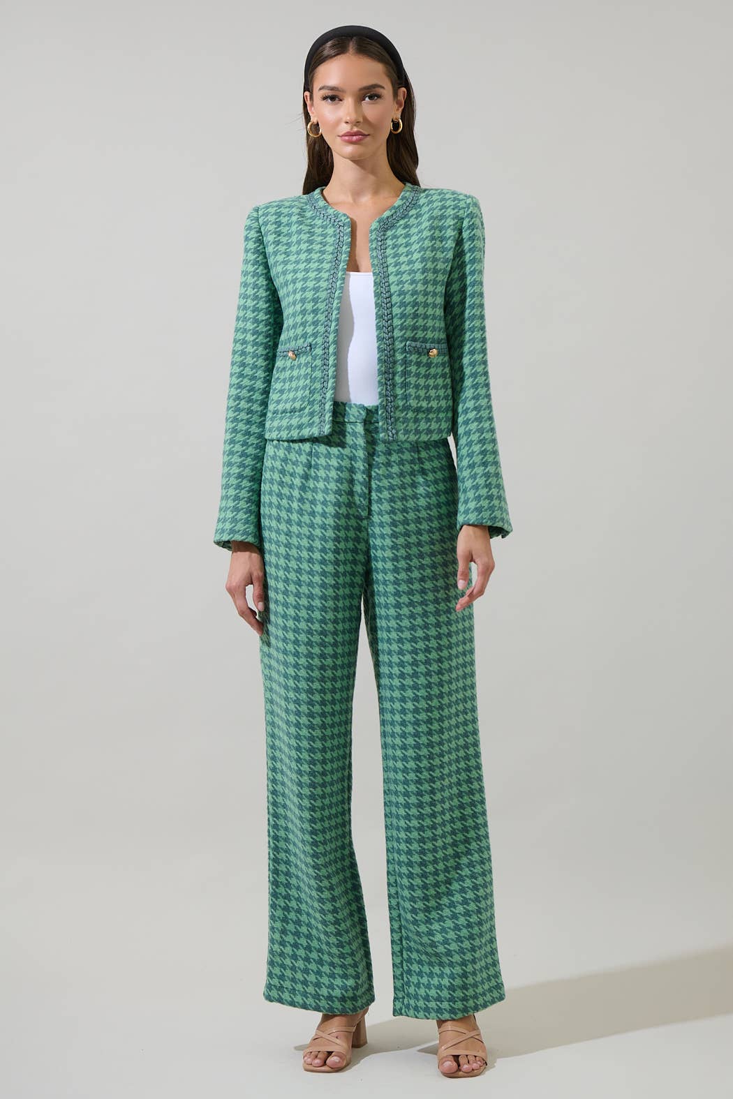 Sugarlips Levana Houndstooth Noemy Pleated Pants