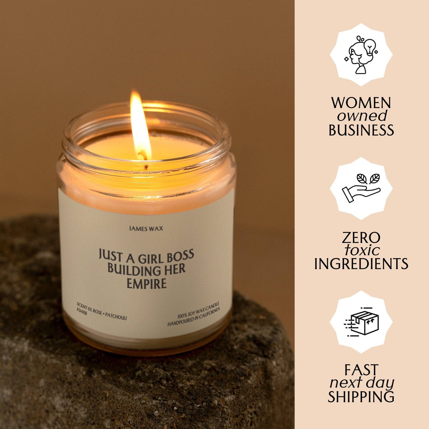 James Girl Boss Gift Just A Girl Boss Building Her Empire Candle Cheer Up Gift Entrepreneurial F048B