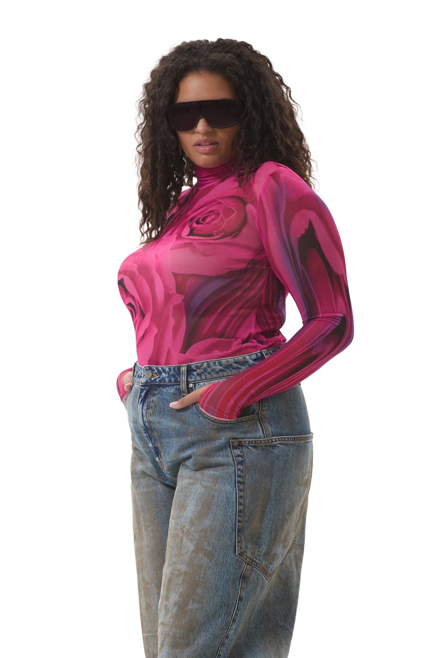 AFRM Zadie Top - Fuchsia Rose