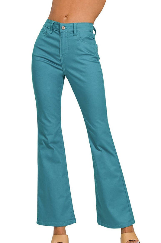 Zenana High-rise Bootcut Color Denim Pants