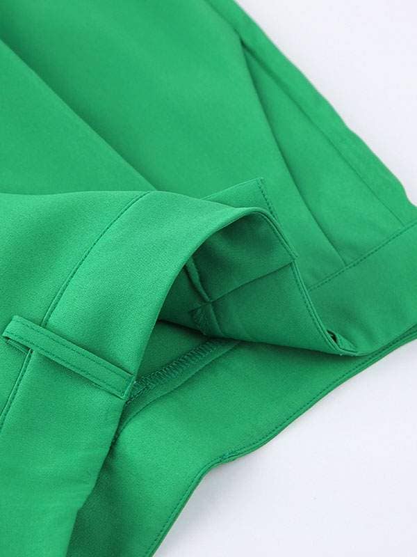 Green Noma Pants green polyester high rise waist trousers