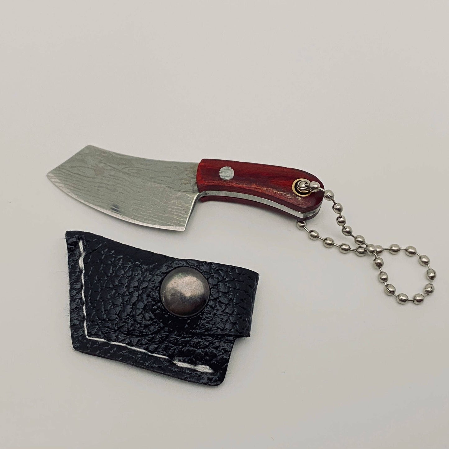 Damascus Pattern Mini Knife Kechain Gift