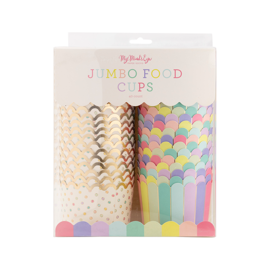 JUMBO Food Cups Gold Foil Dots and Stripes (40ct)