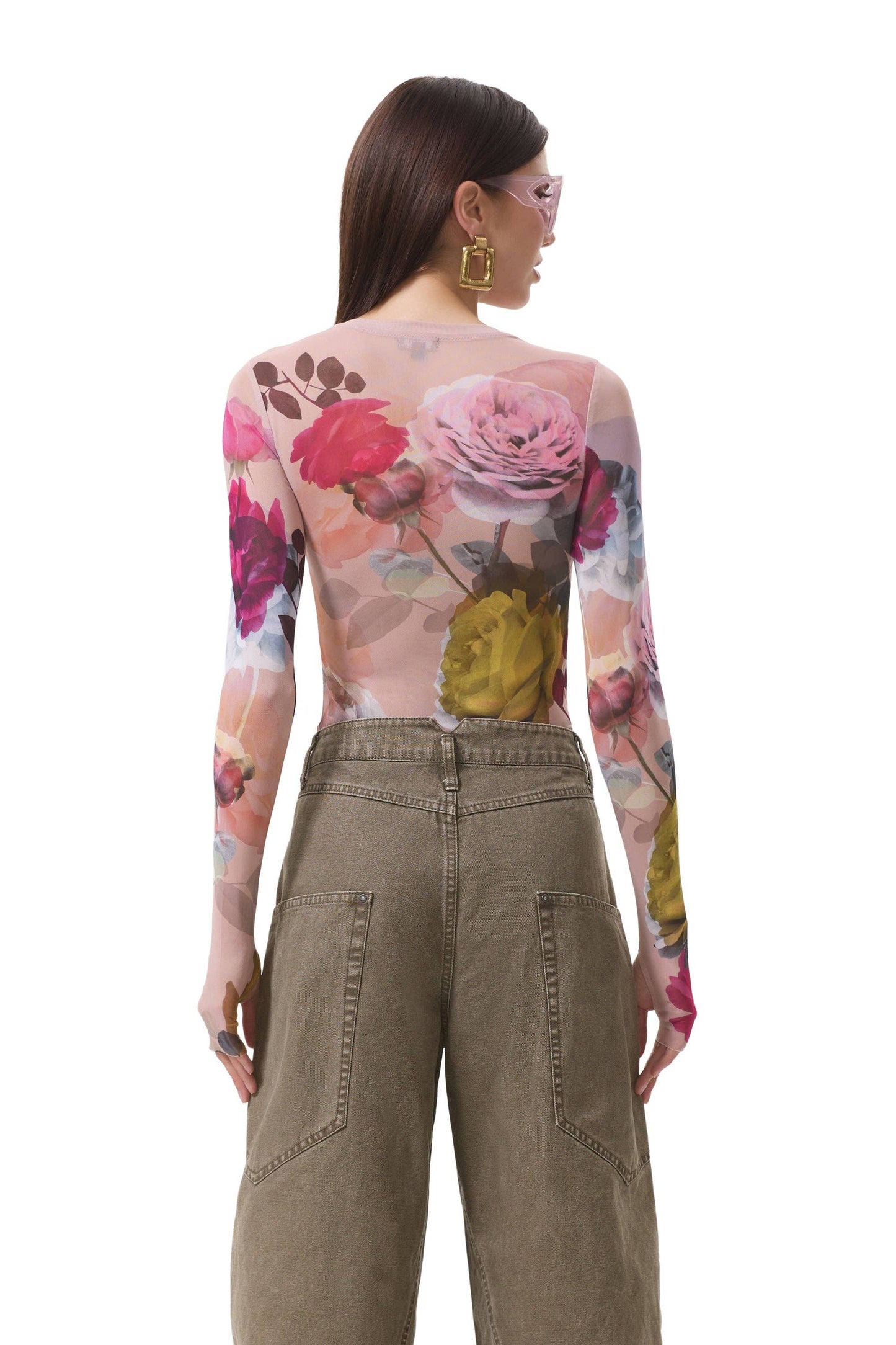 Afrm Kaylee Top - Placed Photo Rose