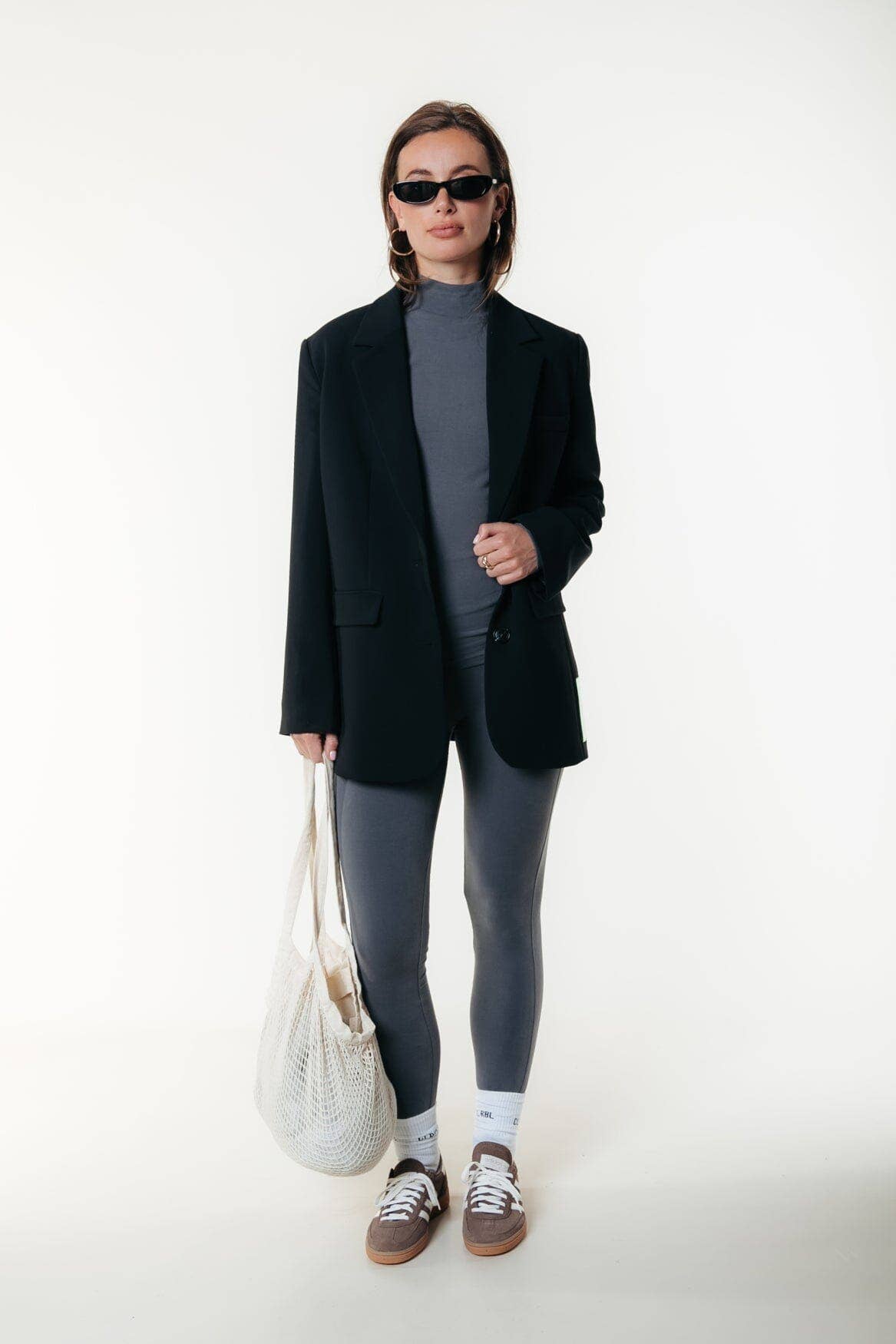 Colourful Rebel Uni Fitted Turtleneck Top | Dark grey
