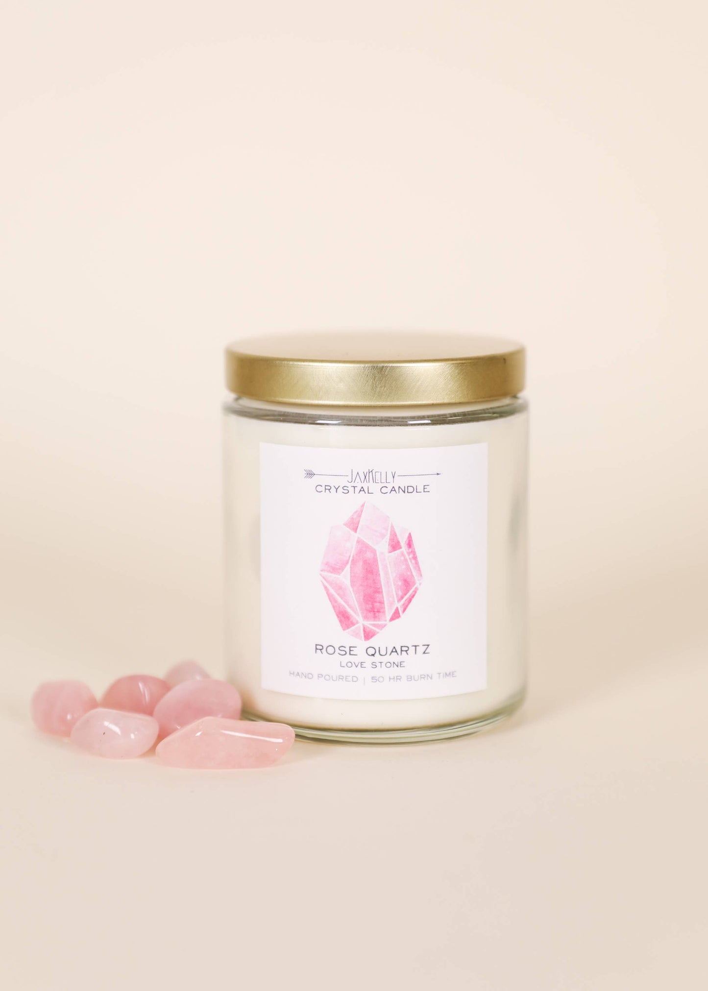 jax Crystal Candles - Rose Quartz