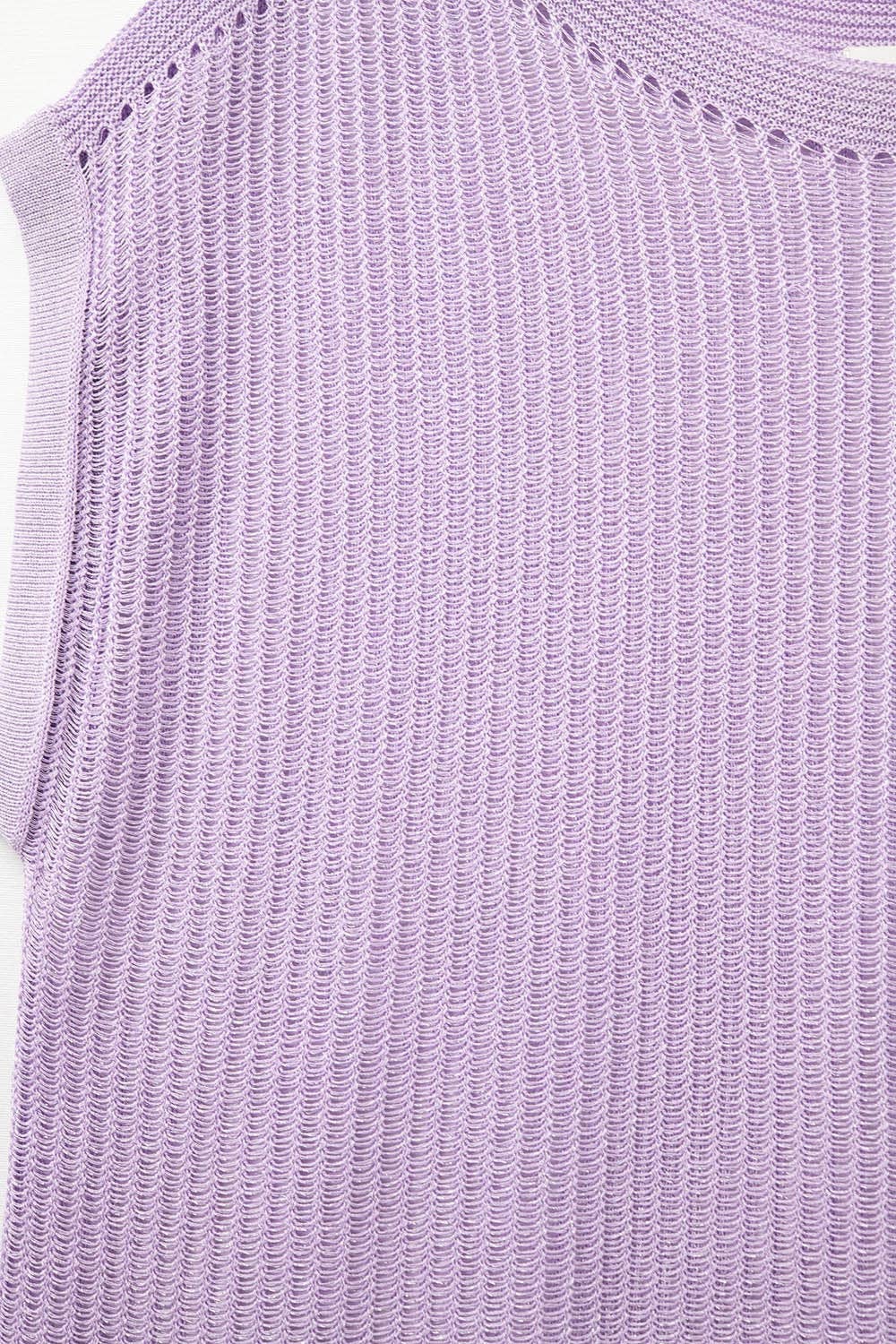 q2 Lilac boat neck mesh sweater with dropped sleeves