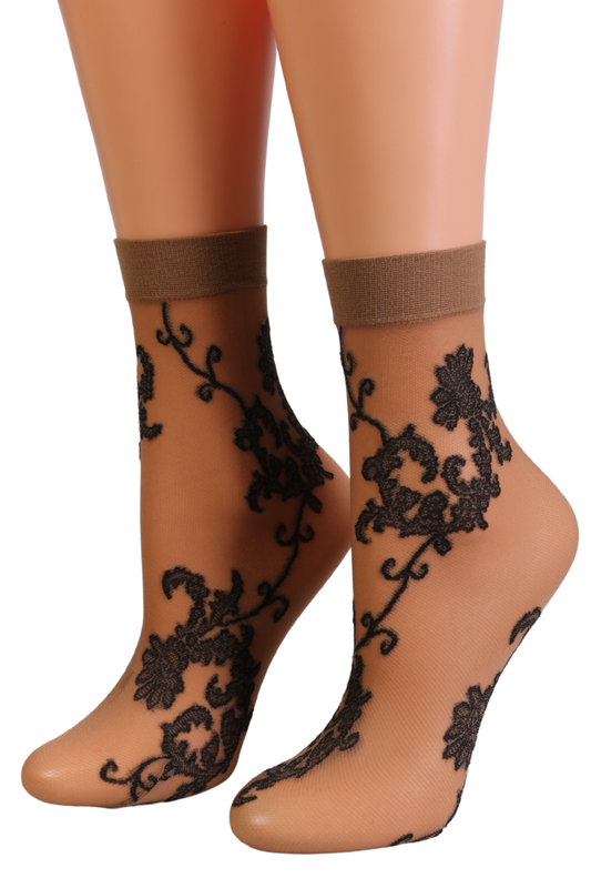 GOLDEN beige sheer socks