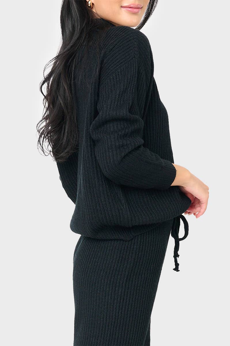 Gibson GIGI Funnel Neck Long Sleeve Cozy Ribbed Sweater