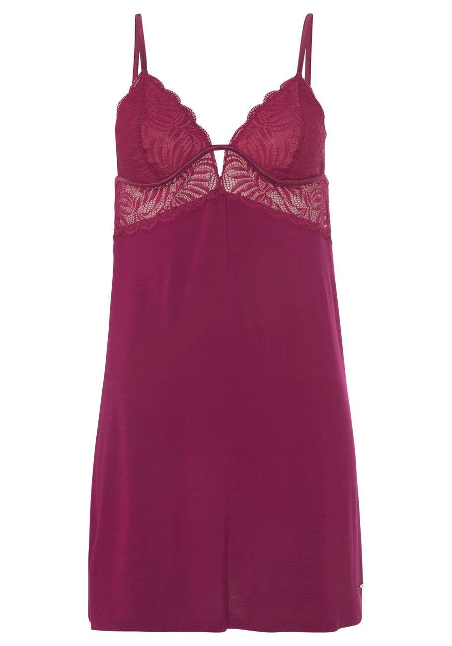 LASCANA Women's Back Cutout Lace Negligee