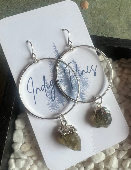 Indigo Pines Handmade  Raw Labradite Earings