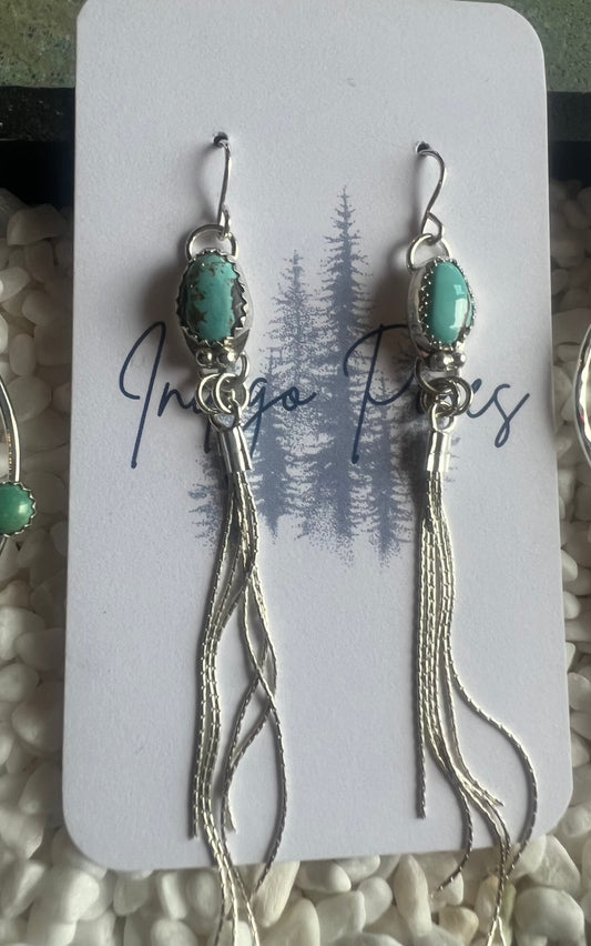 Indigo Pines Sterling and Turquoise Dangle Earings