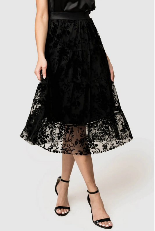 Flocked Too Lace Skirt