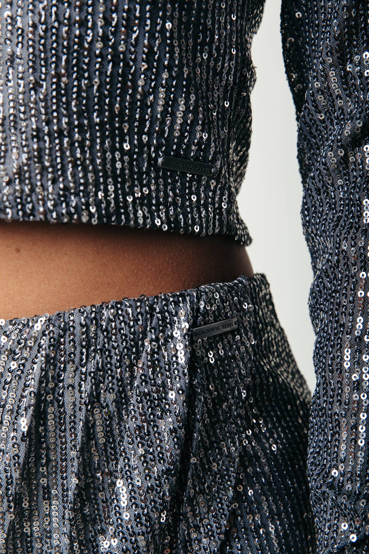 Sequins Cropped Turtleneck