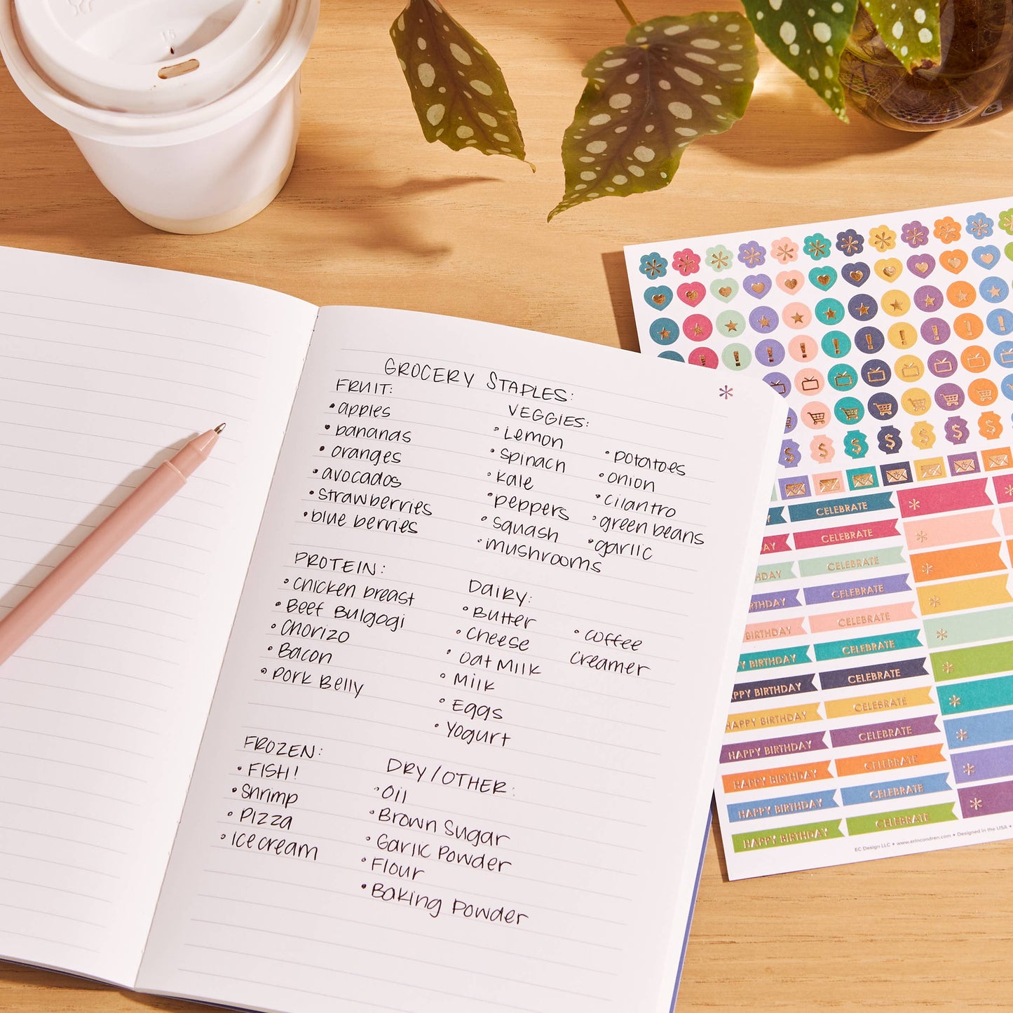 Erin Condren Undated 12M Monthly Petite Planner - Canvas/Asterisk