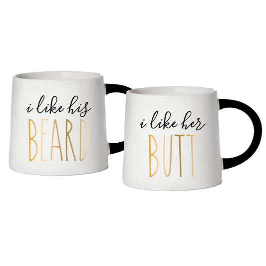 Soiree SIsters Mug Set | I Like His Beard, I Like Her Butt