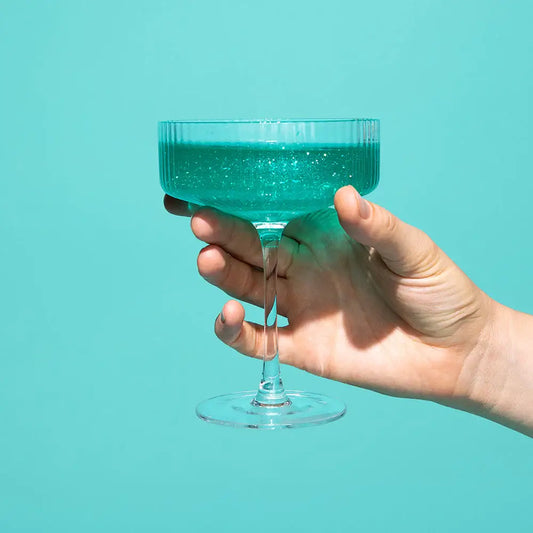 Teal Cotton Candy Glitter Bombs for Drinks