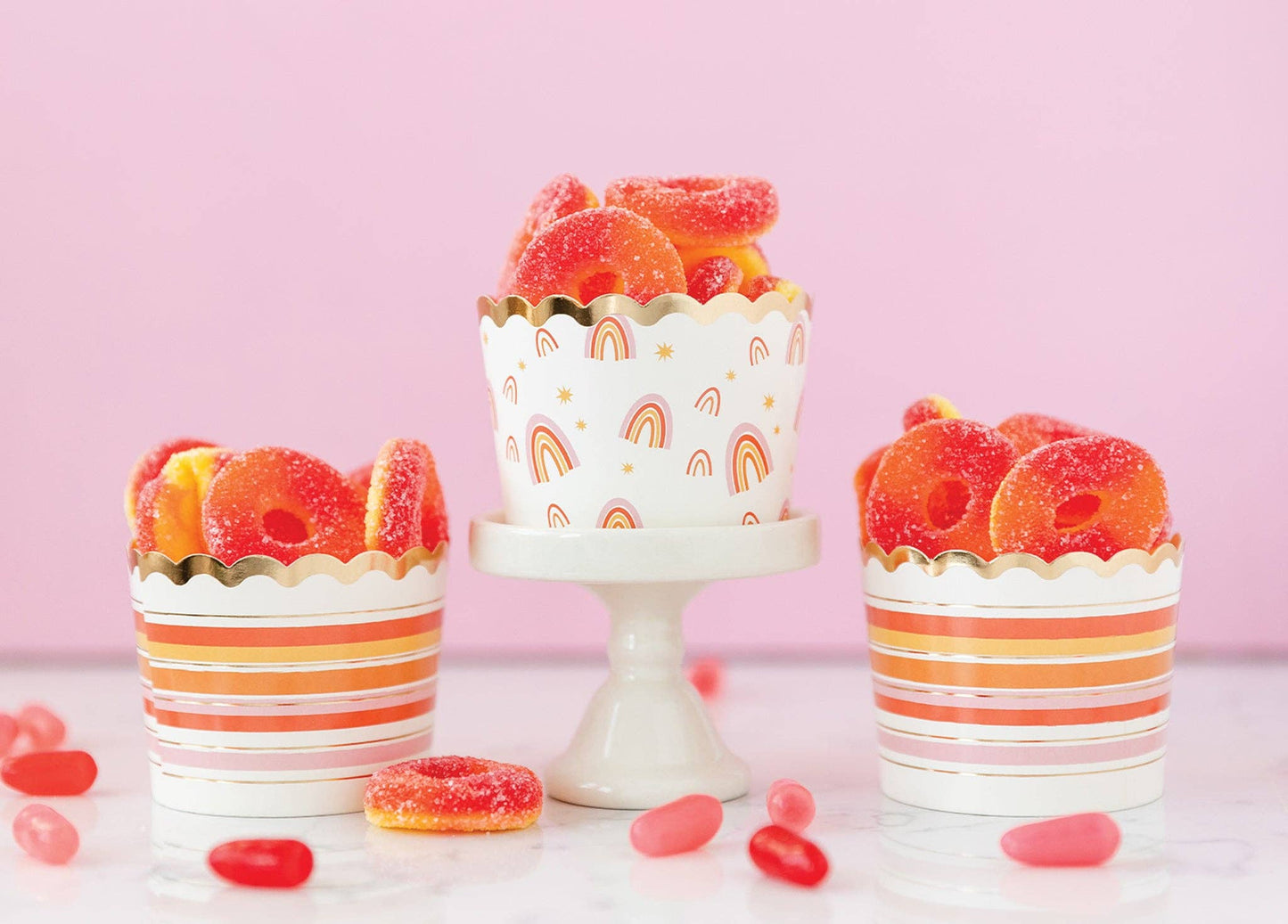 Minds Eye - Gold Foil Rainbow Stripe Food Cups