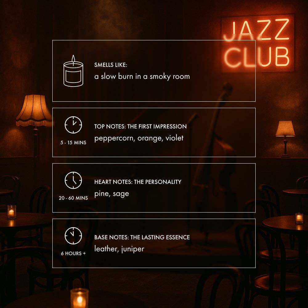 Jazz Club Candle - Smoky Leather & Juniper Scented Candle
