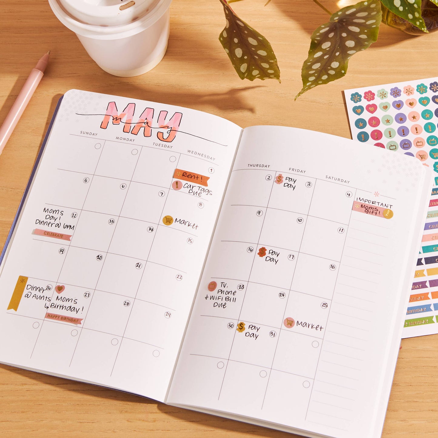 Erin Condren Undated 12M Monthly Petite Planner - Canvas/Asterisk