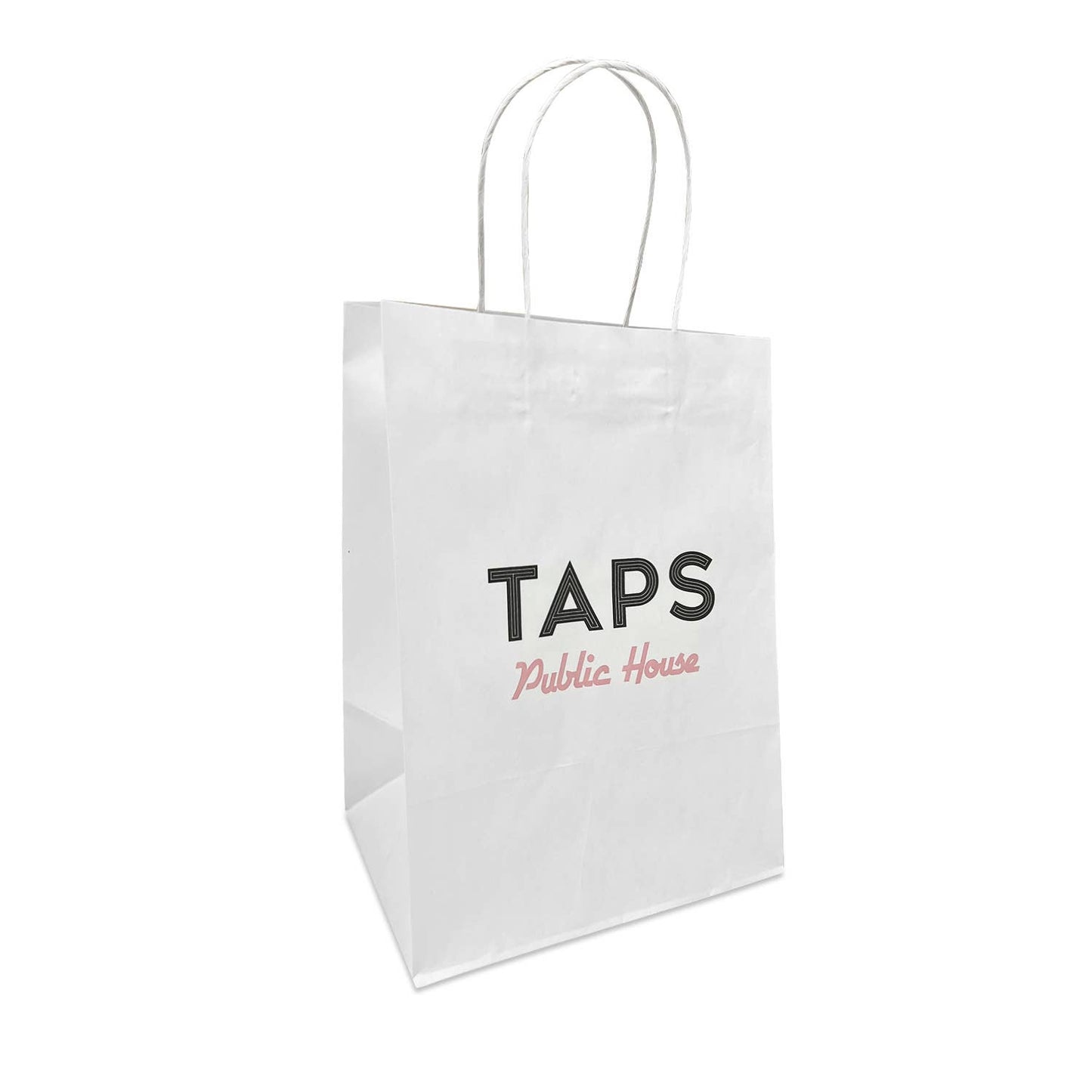 Custom Print Debbie 10x5x13 White Paper Handle Bags