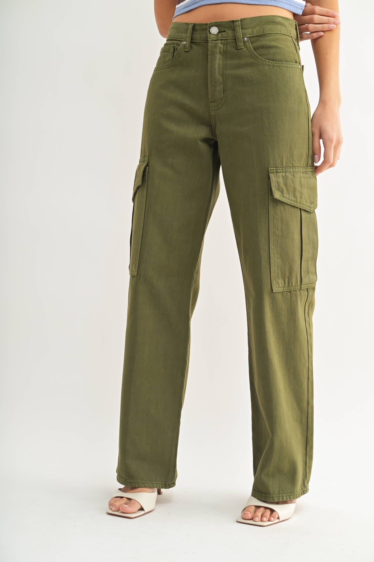 JBD Baggy Cargo Pocket Jean - DARK OLIVE - DP681N