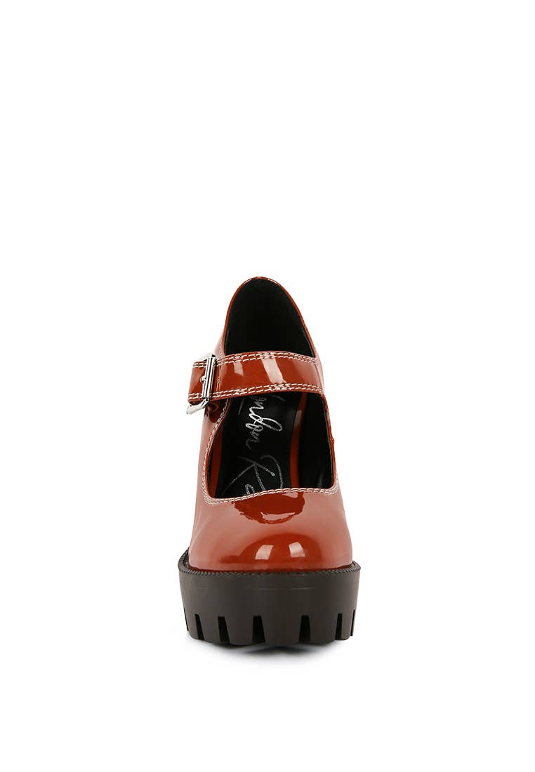 Rag MILLENIAL BUG Patent High Heeled Mary Jane Shoes