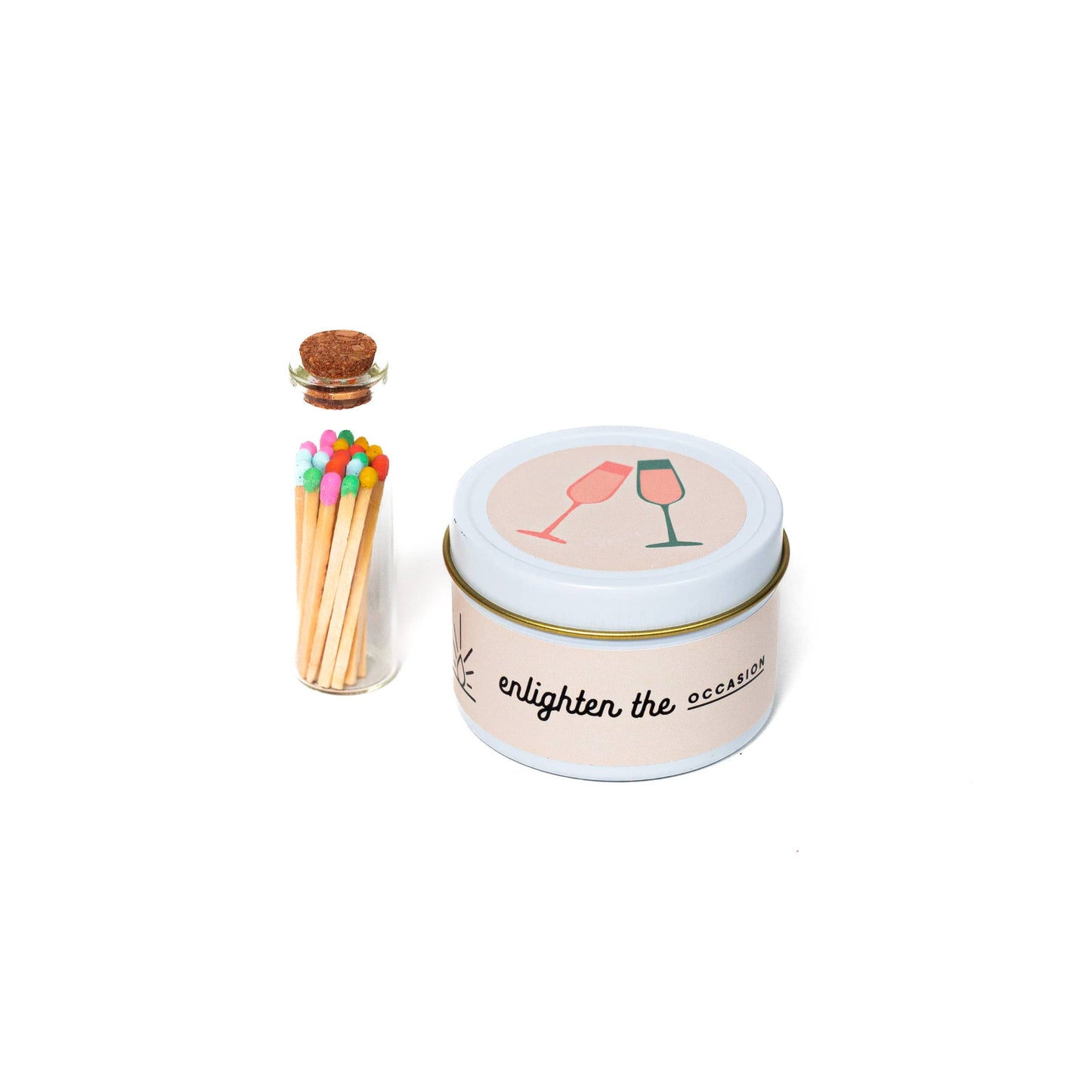 Enlighten Cheers Scented Candle and Matches Set
