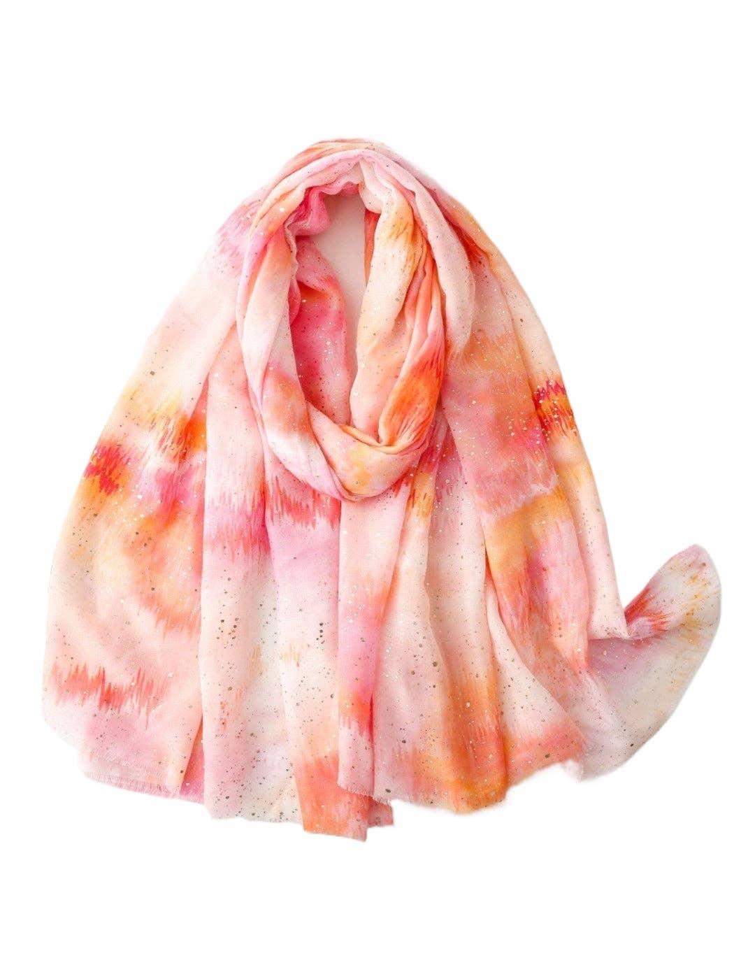 Scarvii - Gold Foil Gradient Scarf with Cloud Print