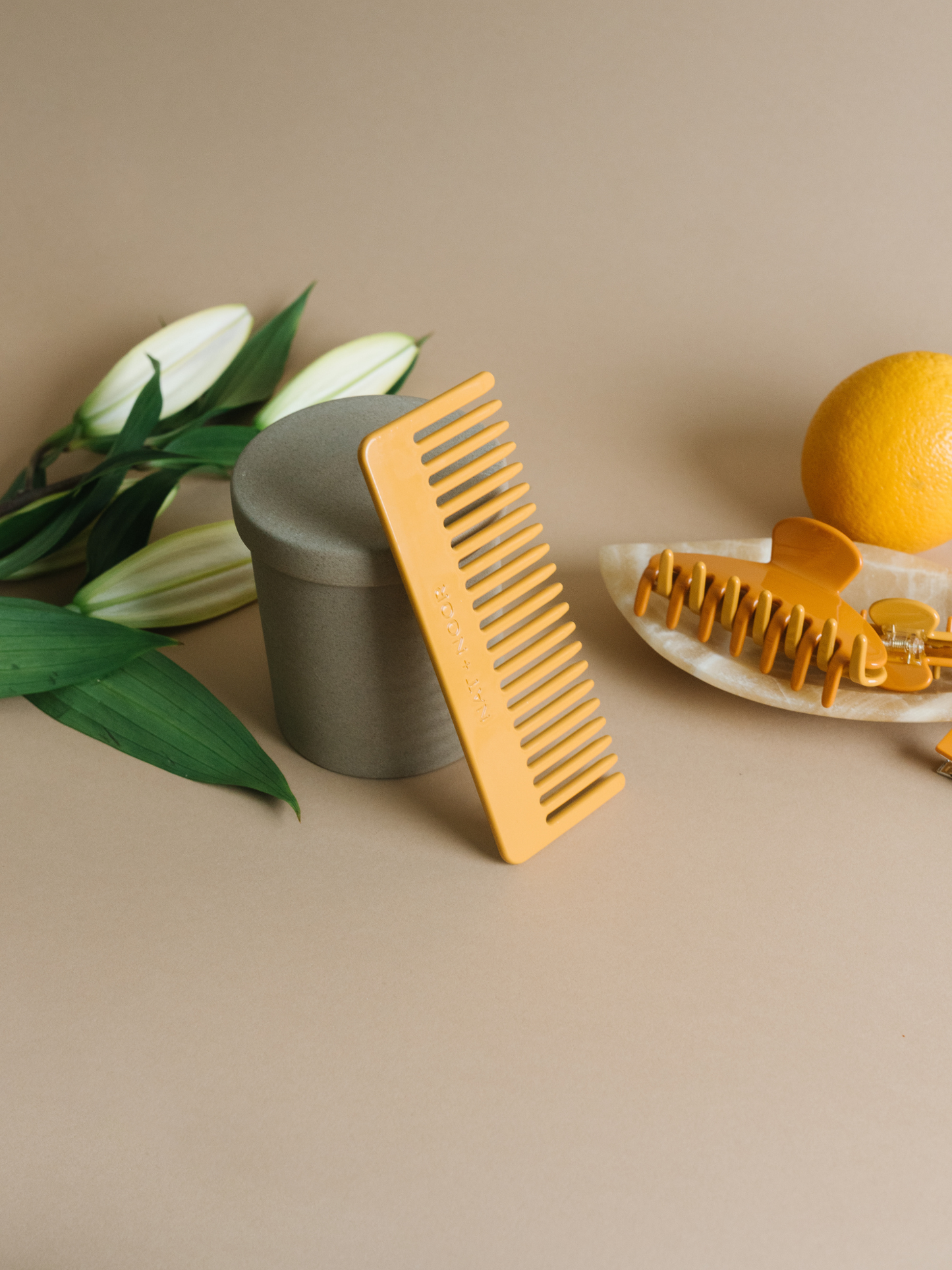 Hair Comb | Wide Toothed | Apricot Orange | Sustainable